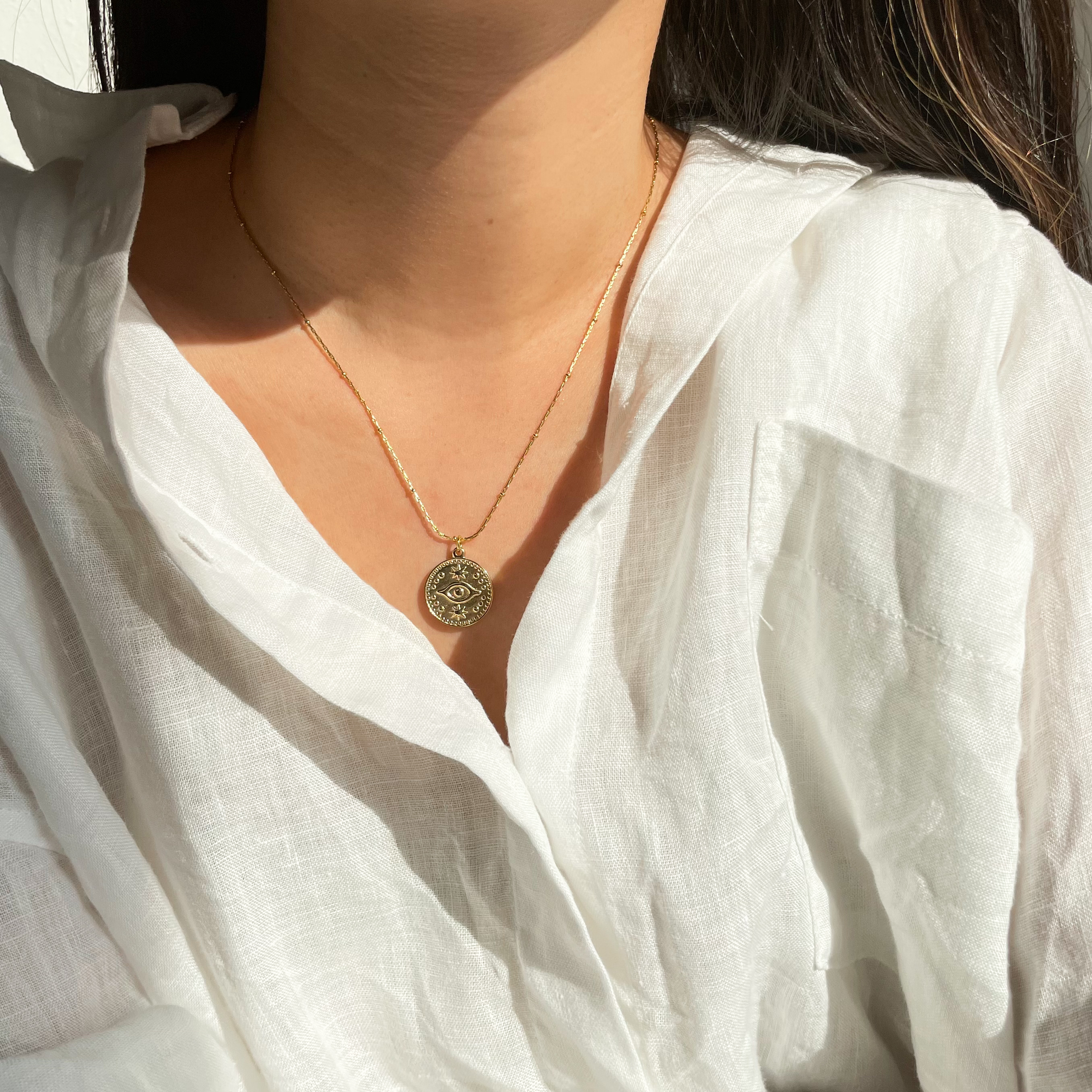 チャーム付きボールチップネックレス