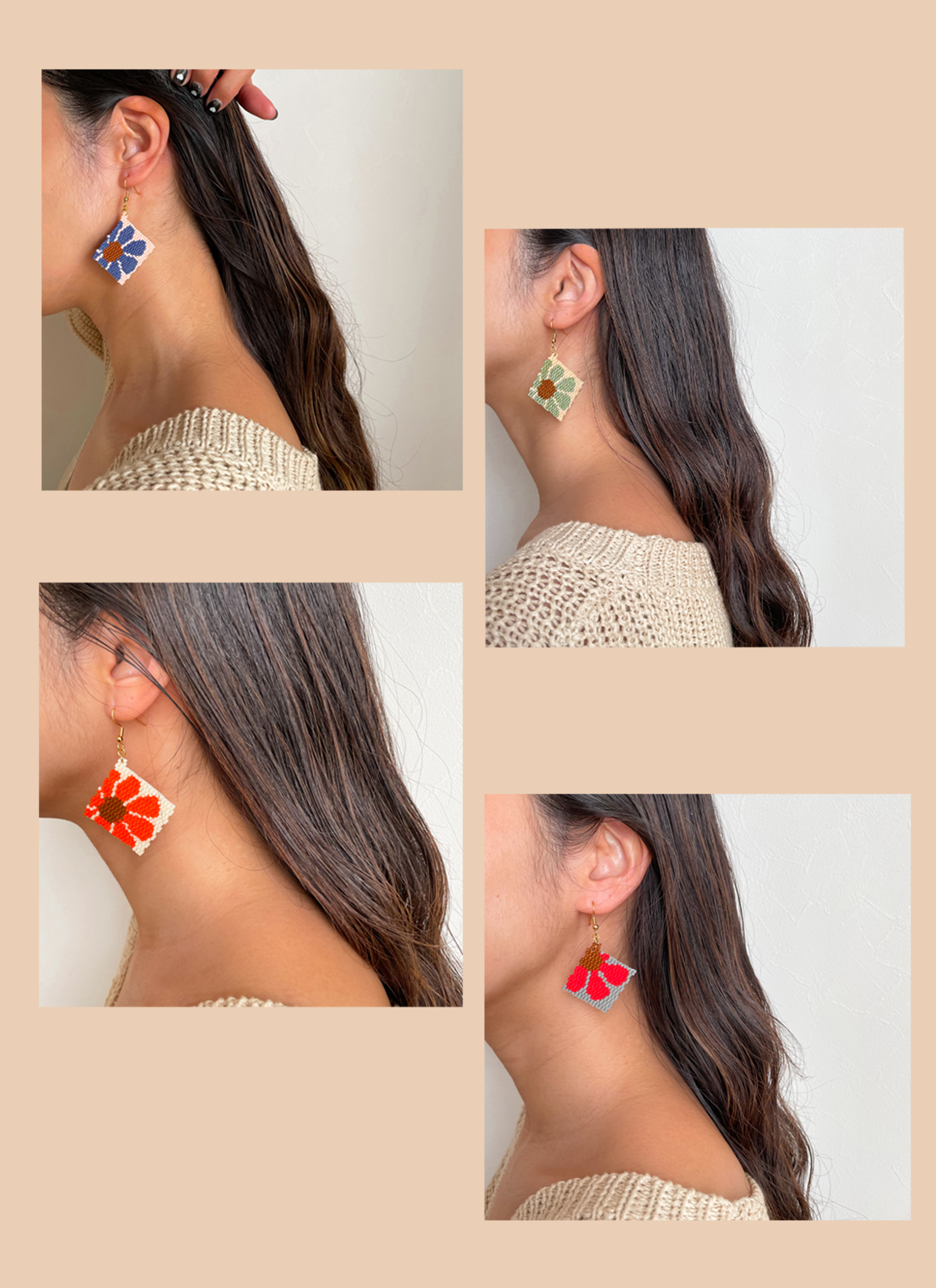 新作フラワーピアス