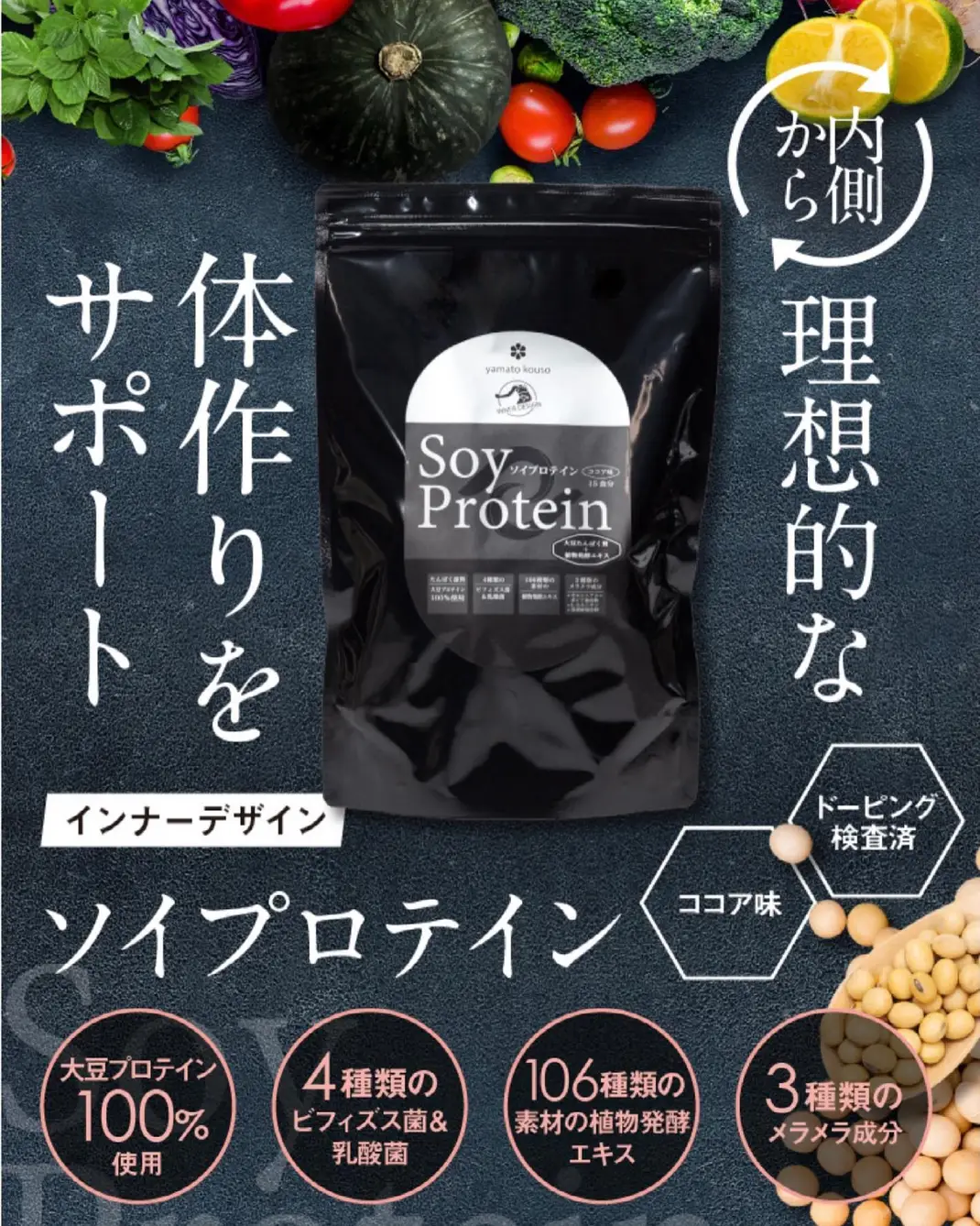 インナーデザイン　ソイプロテイン（ココア味）