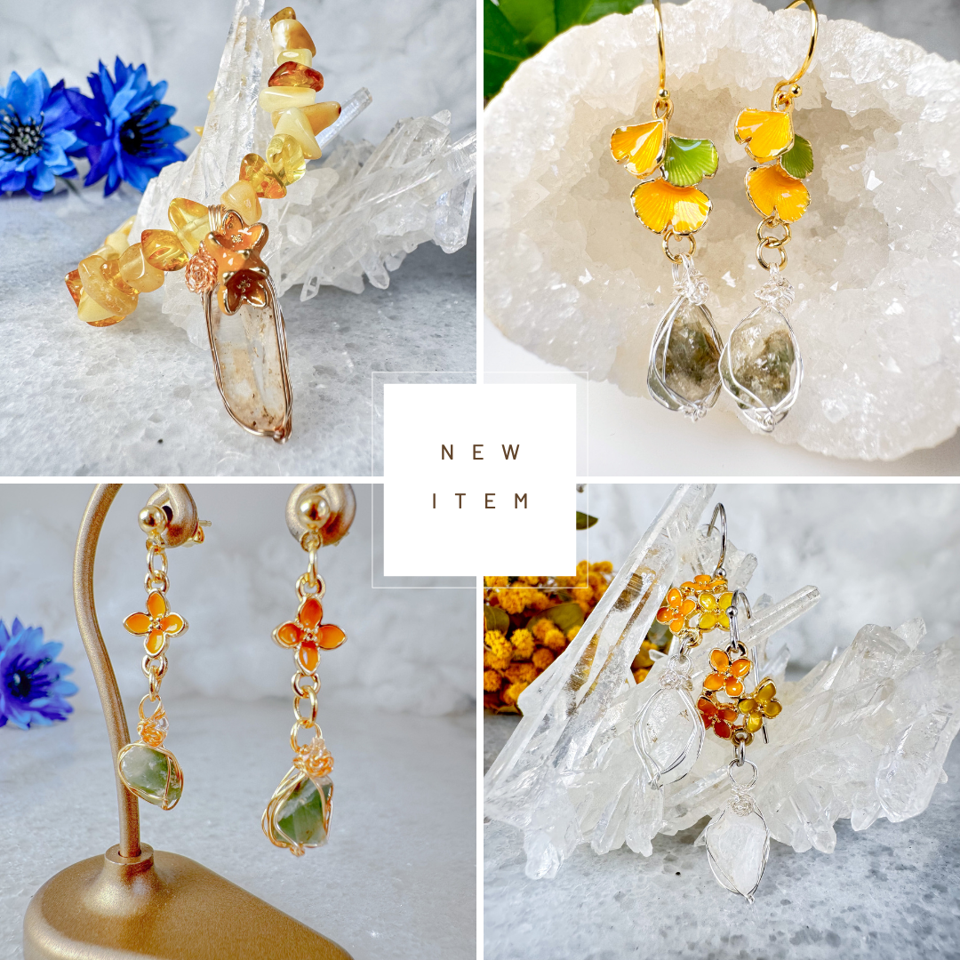 秋の彩りをまとう、高千穂水晶アクセサリー