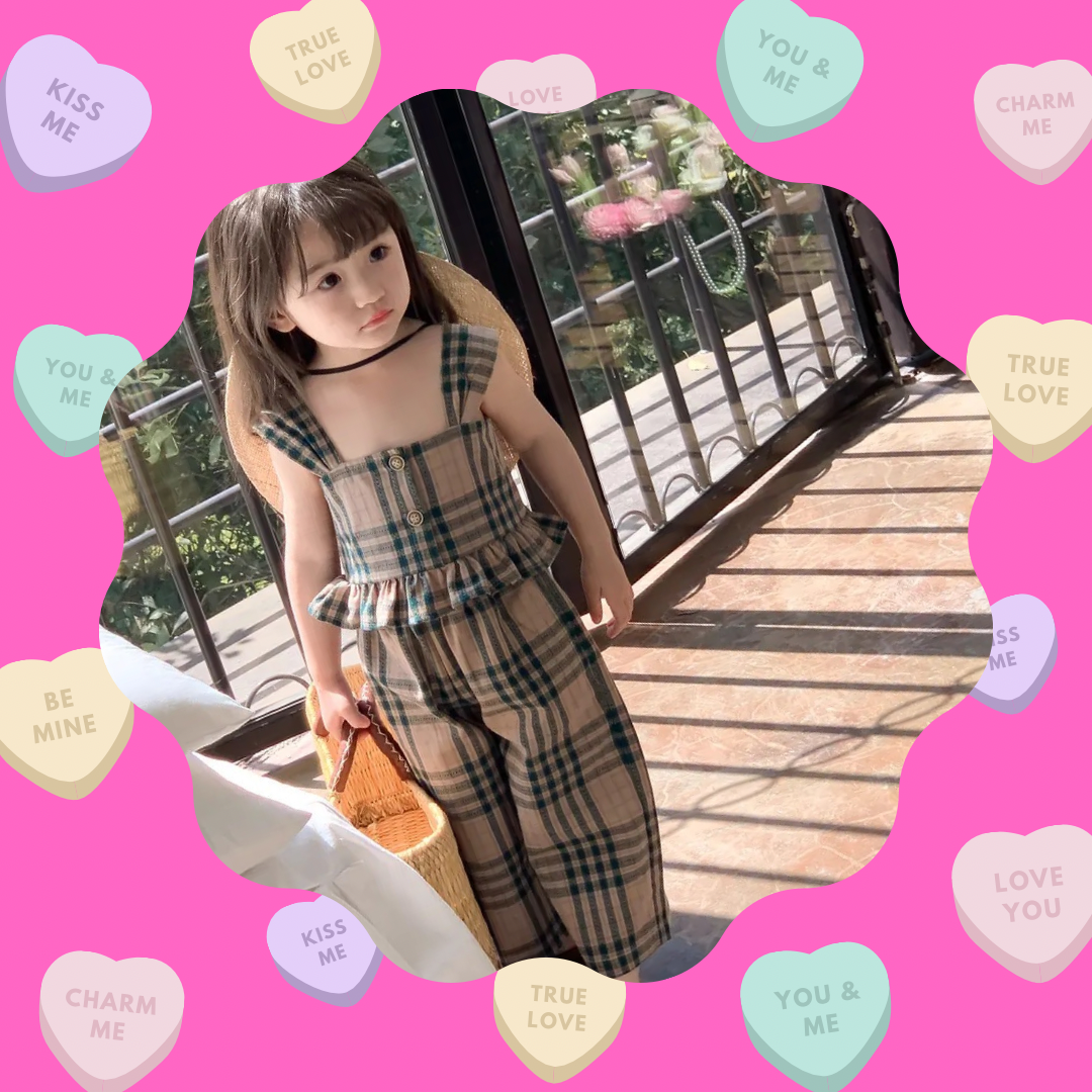 ガーリーチェックのセットアップでお上品に♡