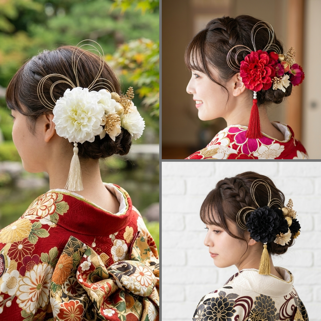 《新商品》ダリアの華やか髪飾り　３色