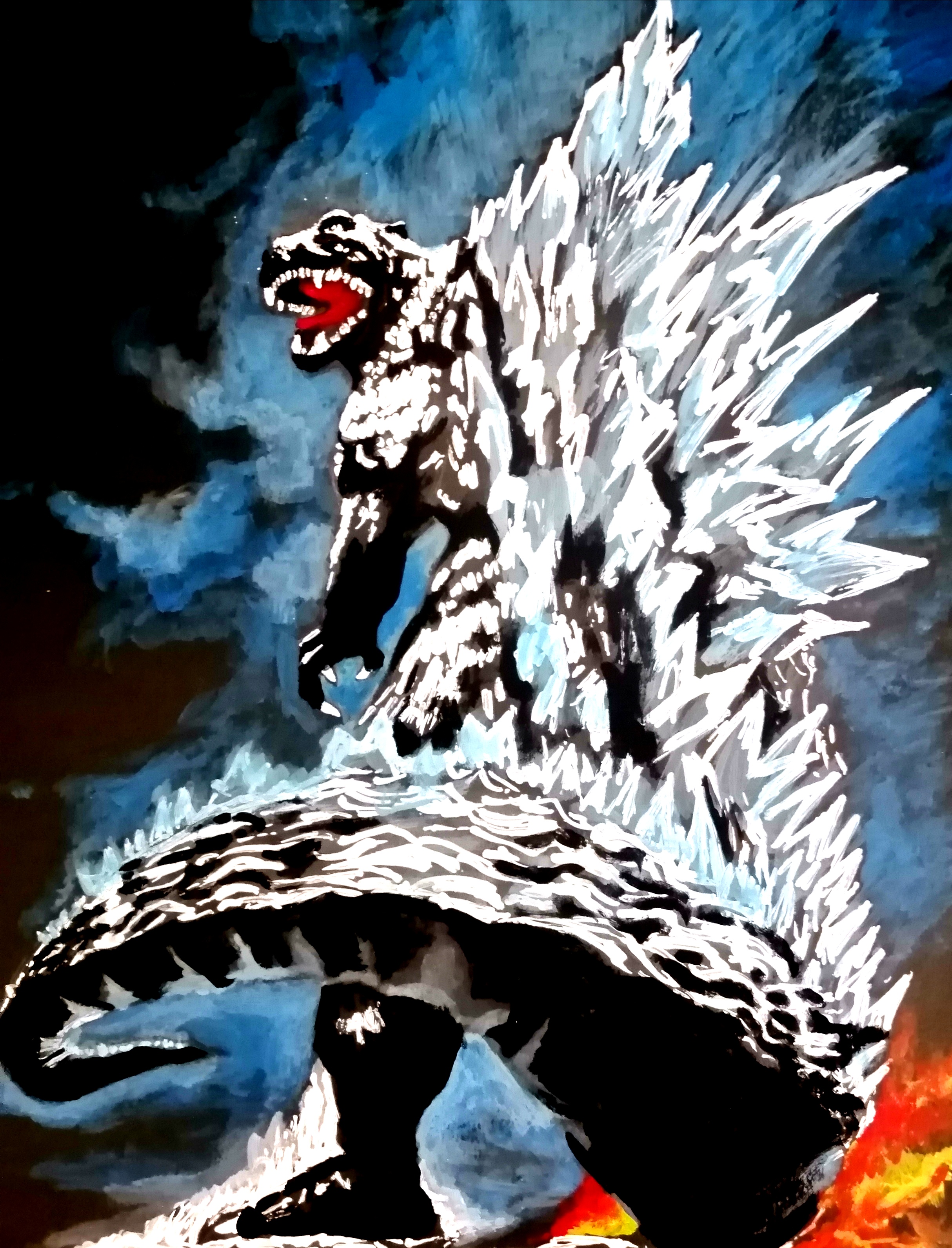 ゴジラ画を描いてみました