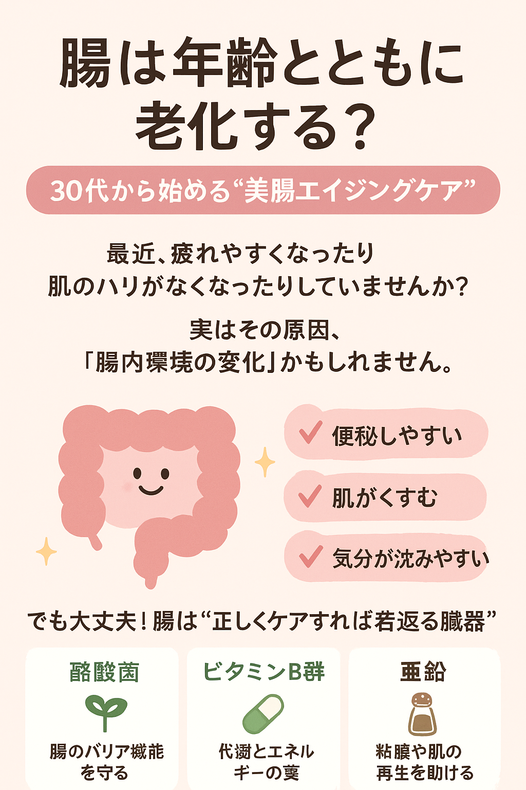 腸は年齢とともに老化する?💡 30代から始める“美腸エイジングケア”✨