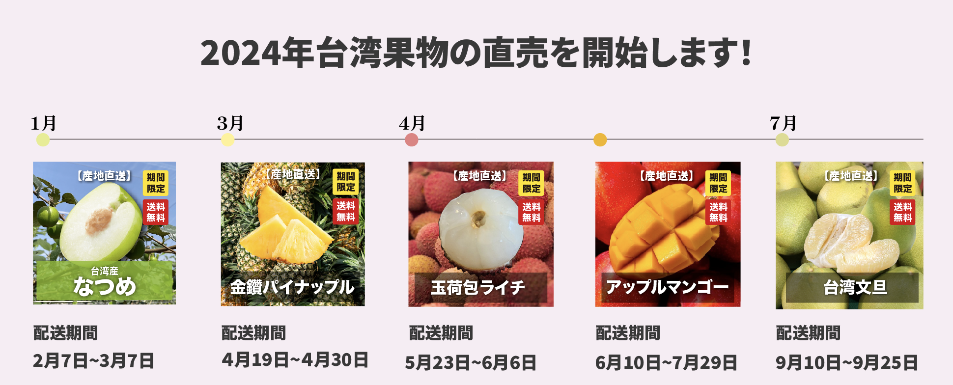 2024年台湾果物販売を開始します！
