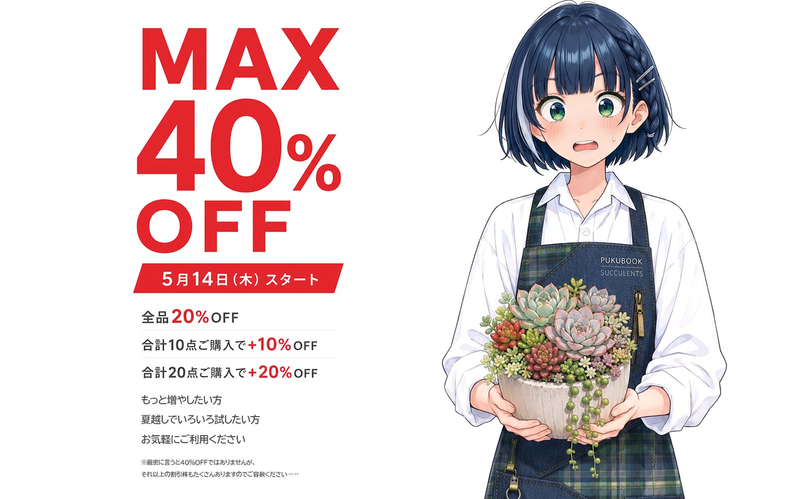 MAX 40% OFF について詳しくはこちら!