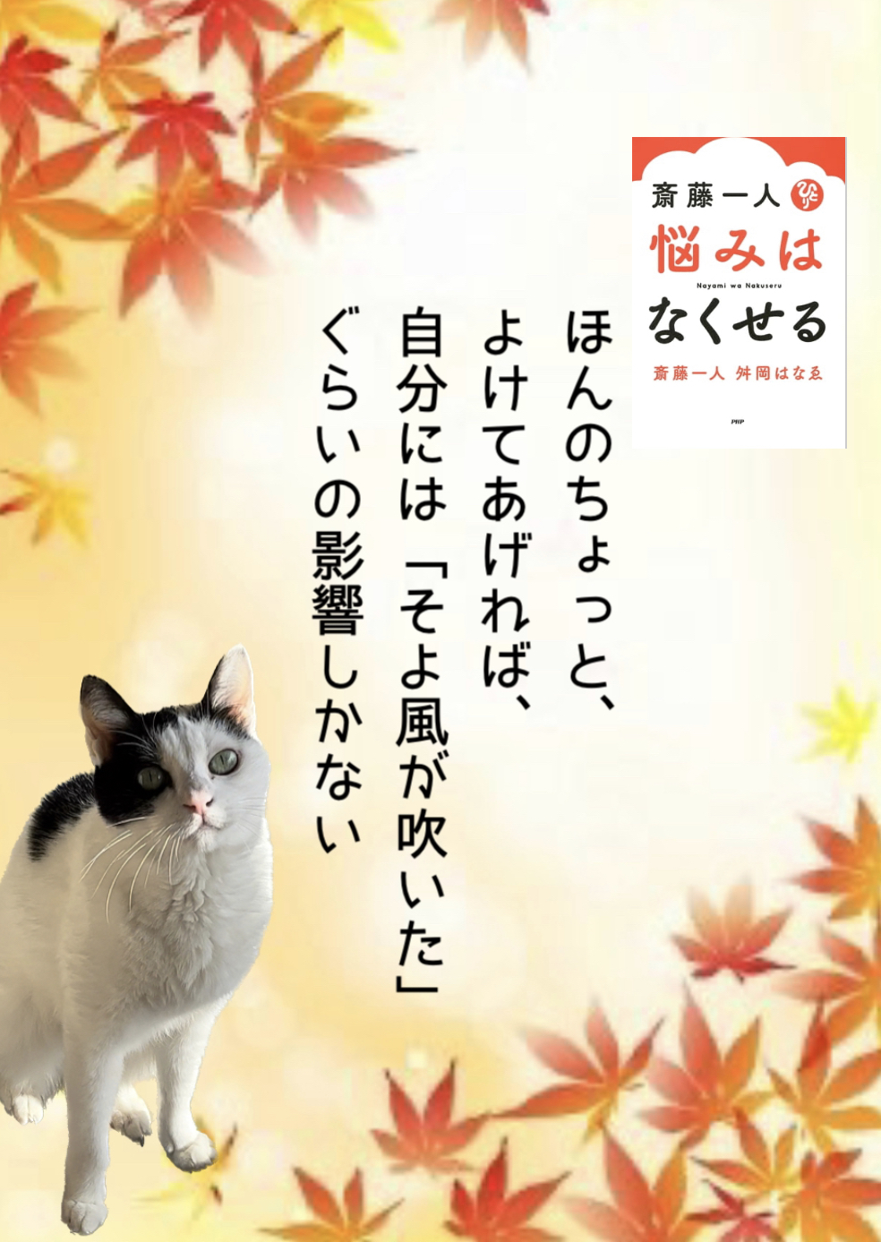 ほんのちょっと、よけてあげれば、自分には「そよ風が吹いた」ぐらいの影響しかない
