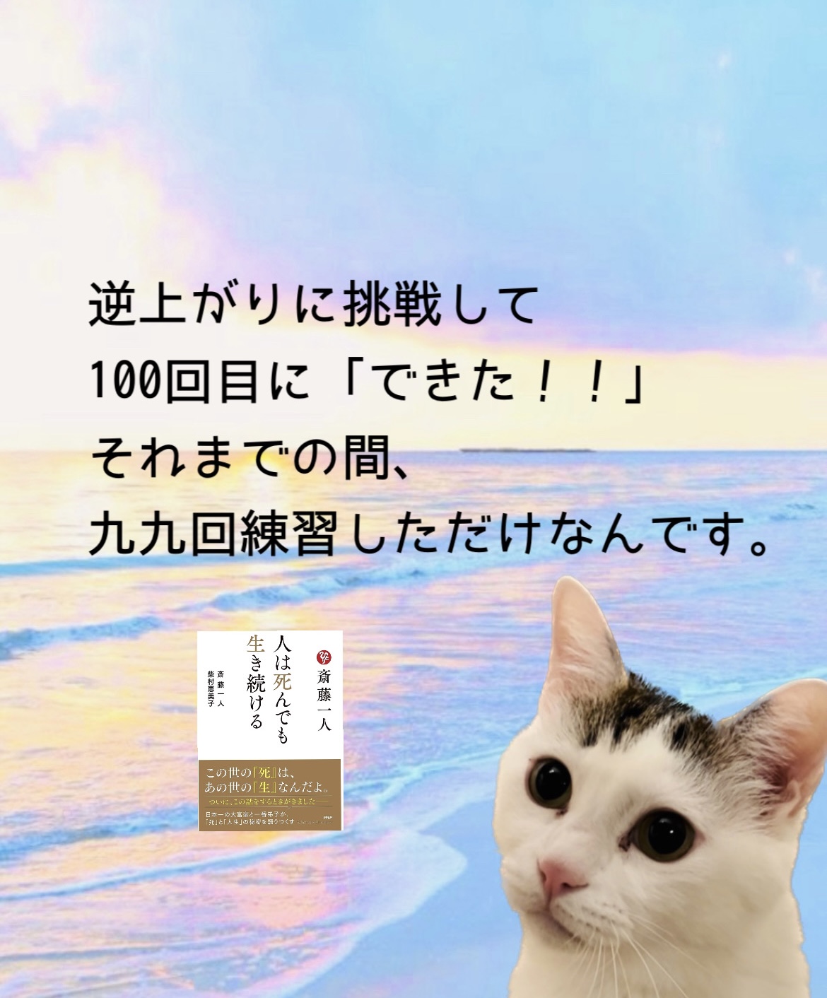 逆上がりに挑戦して 100回目に「できた！！」 それまでの間、 九九回練習しただけなんです。