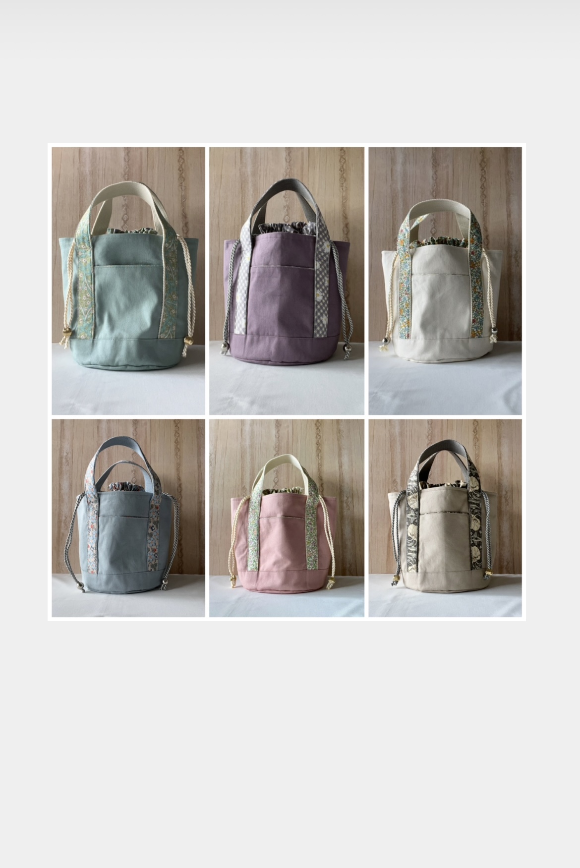 バケツ型巾着トートバッグ