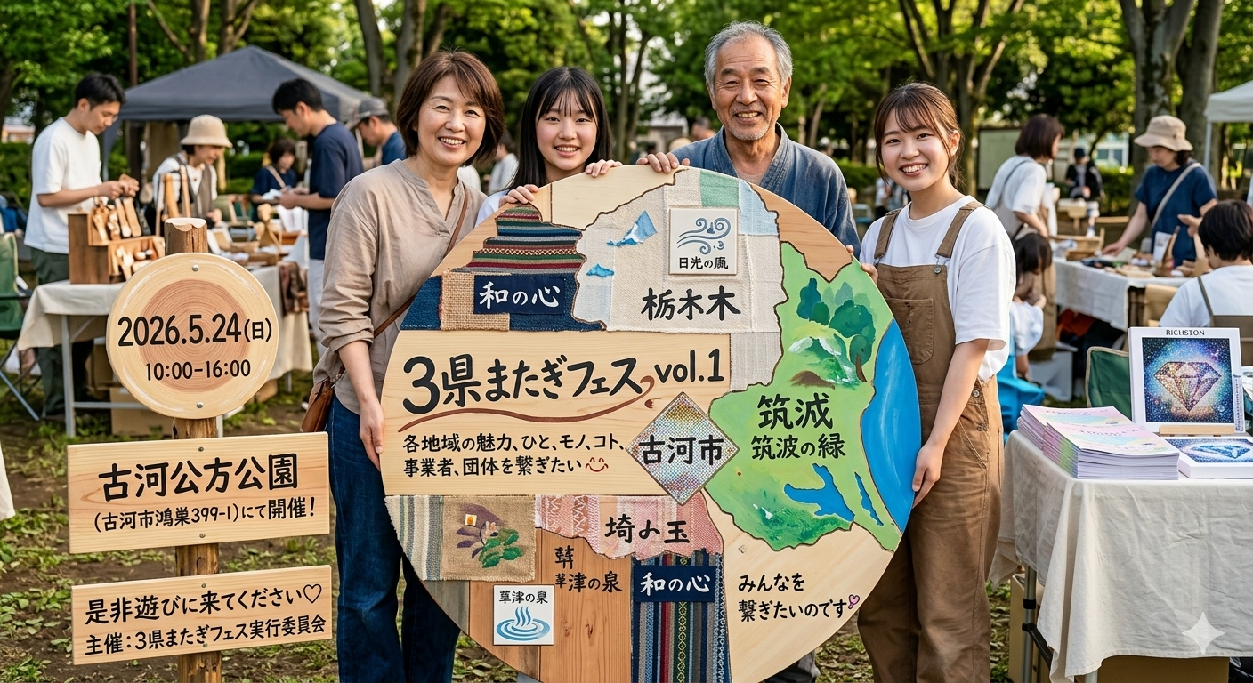 イベント出店　2026/05/24(日) 3県またぎフェスvol.1 ＠古河公方公園(茨城県古河市)