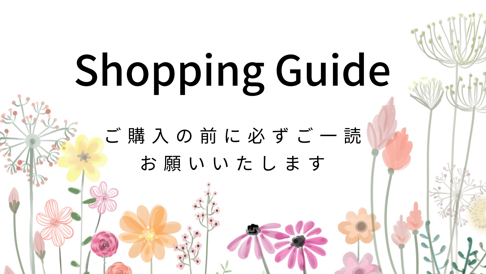 ご購入の前に必ずご一読ください