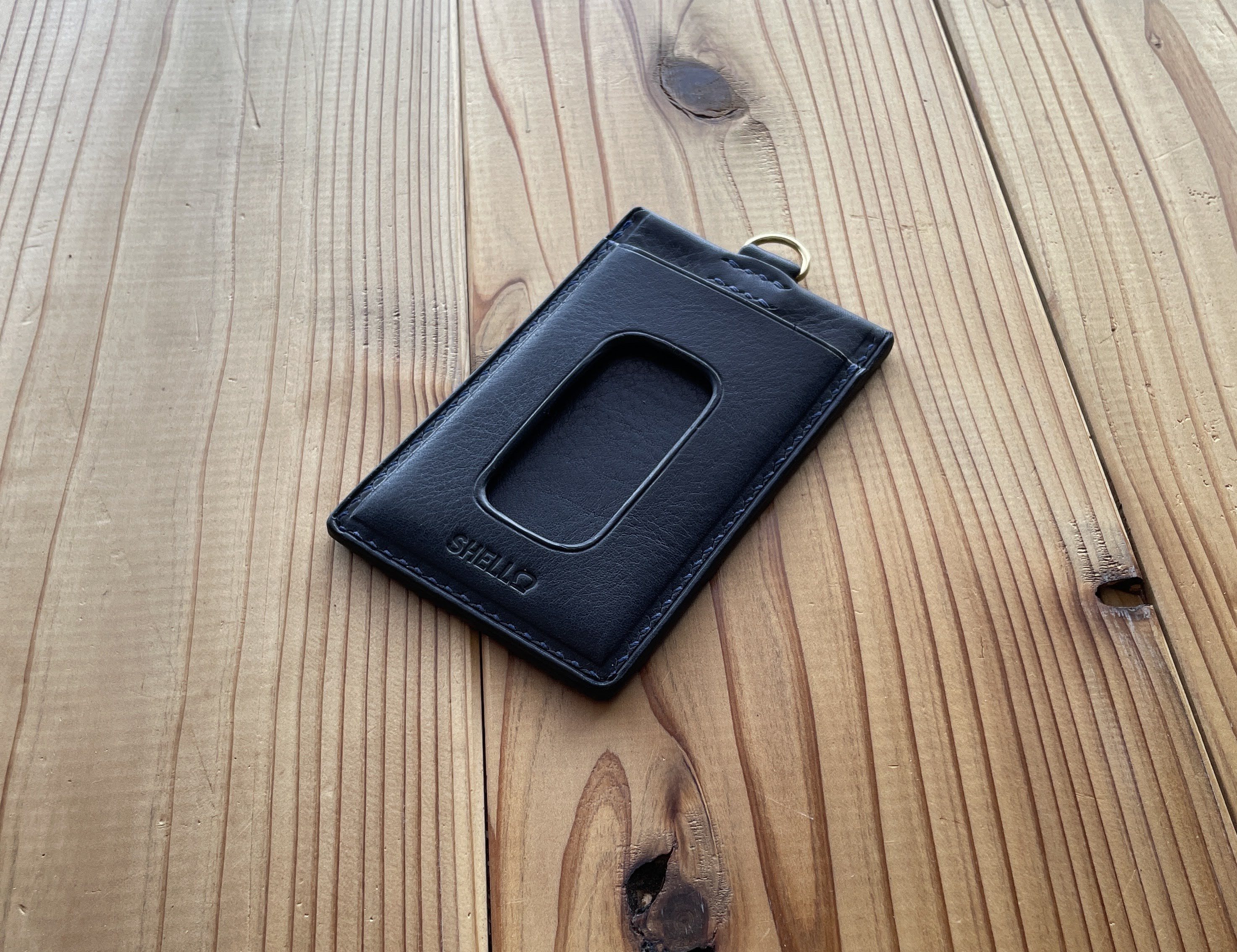 【オーダー事例紹介】パスケース（定期入れ）　カラー：ネイビー