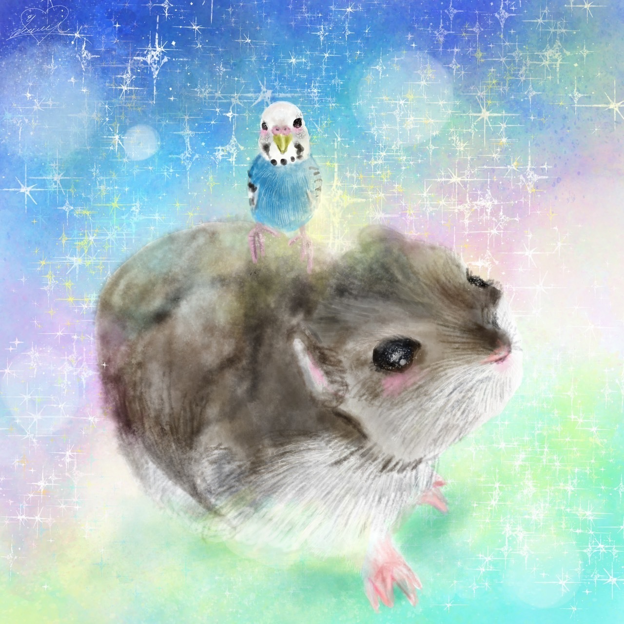 ペットちゃん幸せ絵画