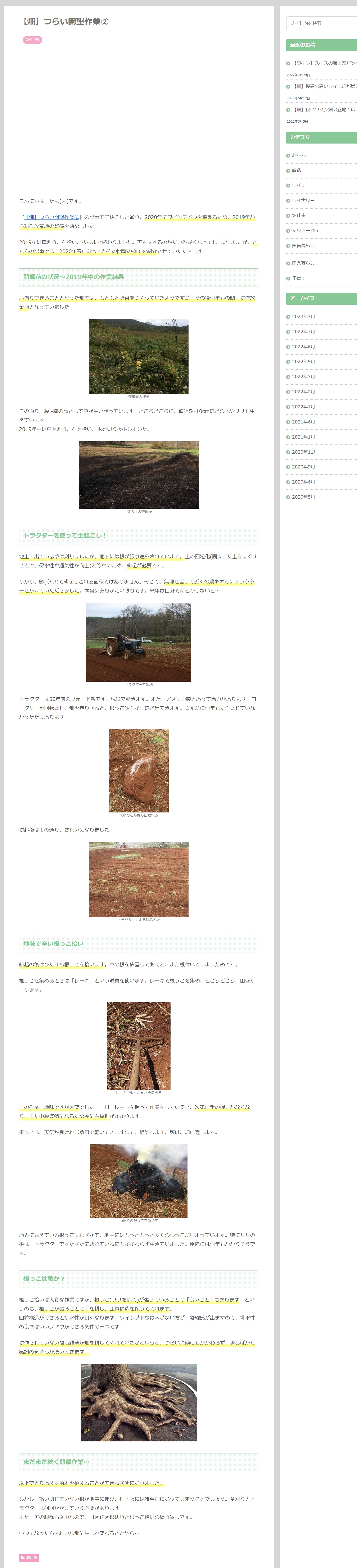 【畑】つらい開墾作業②