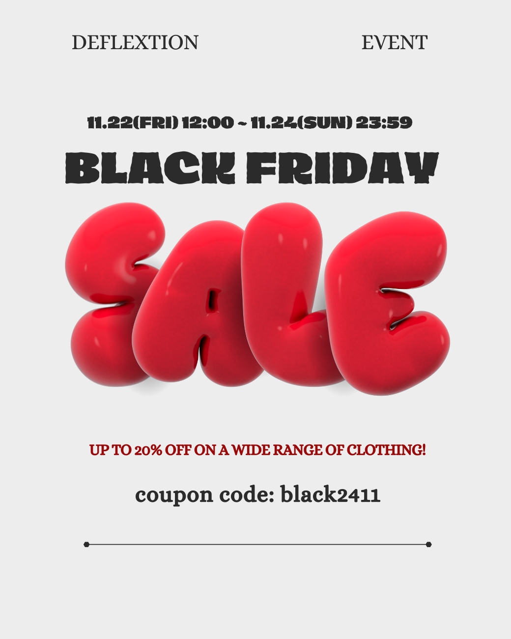 【UP TO 20%OFF】 BlackFriday クーポン登場！