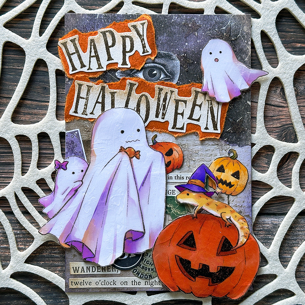 note更新：Tim Holtz製品を使ってハロウィンコラージュ作ってみた