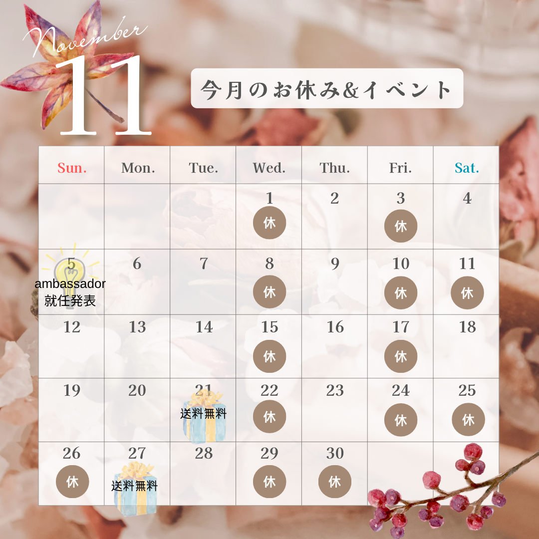 11月の営業予定