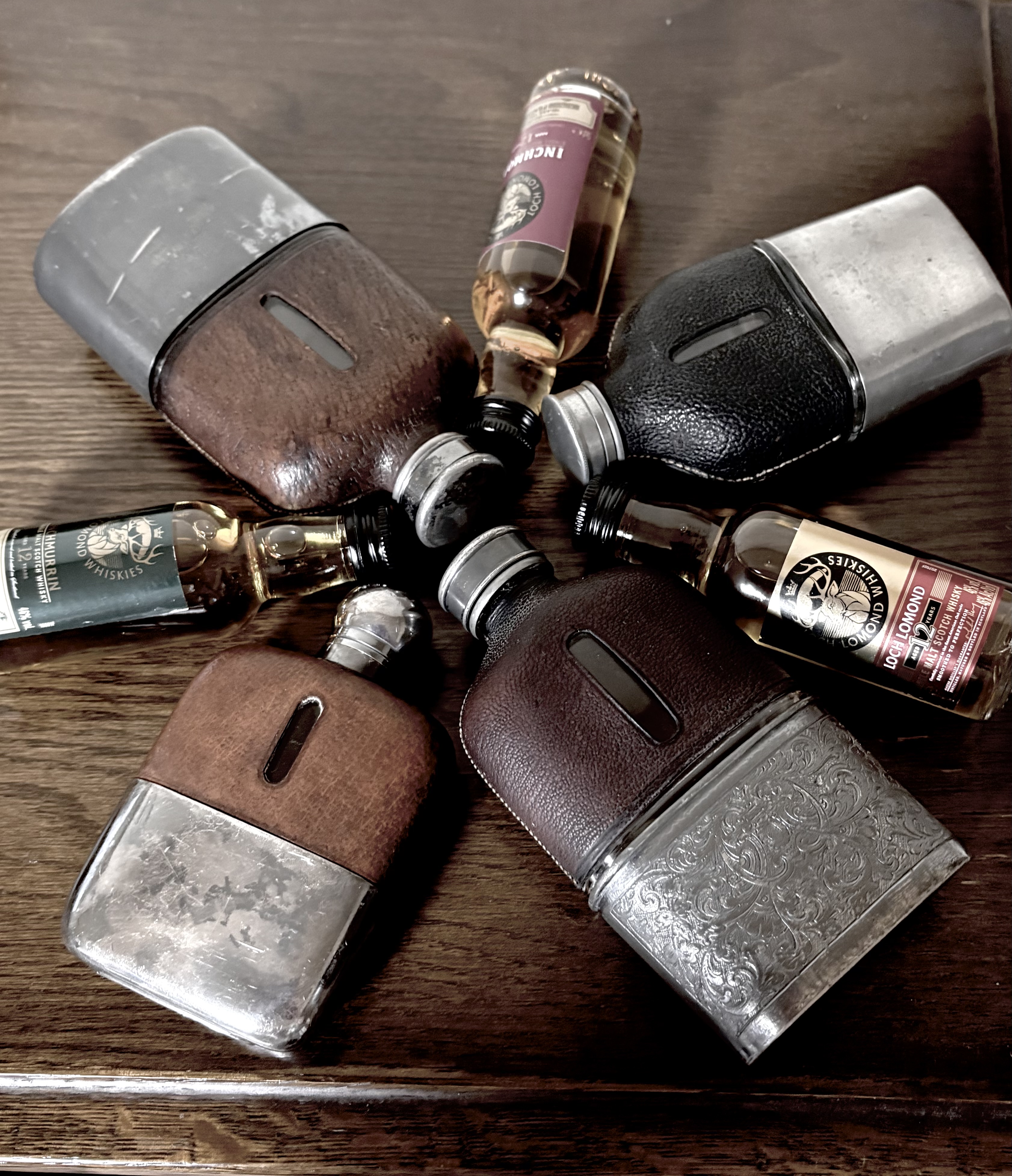 Antique HIp Flasks/Skittles Collection