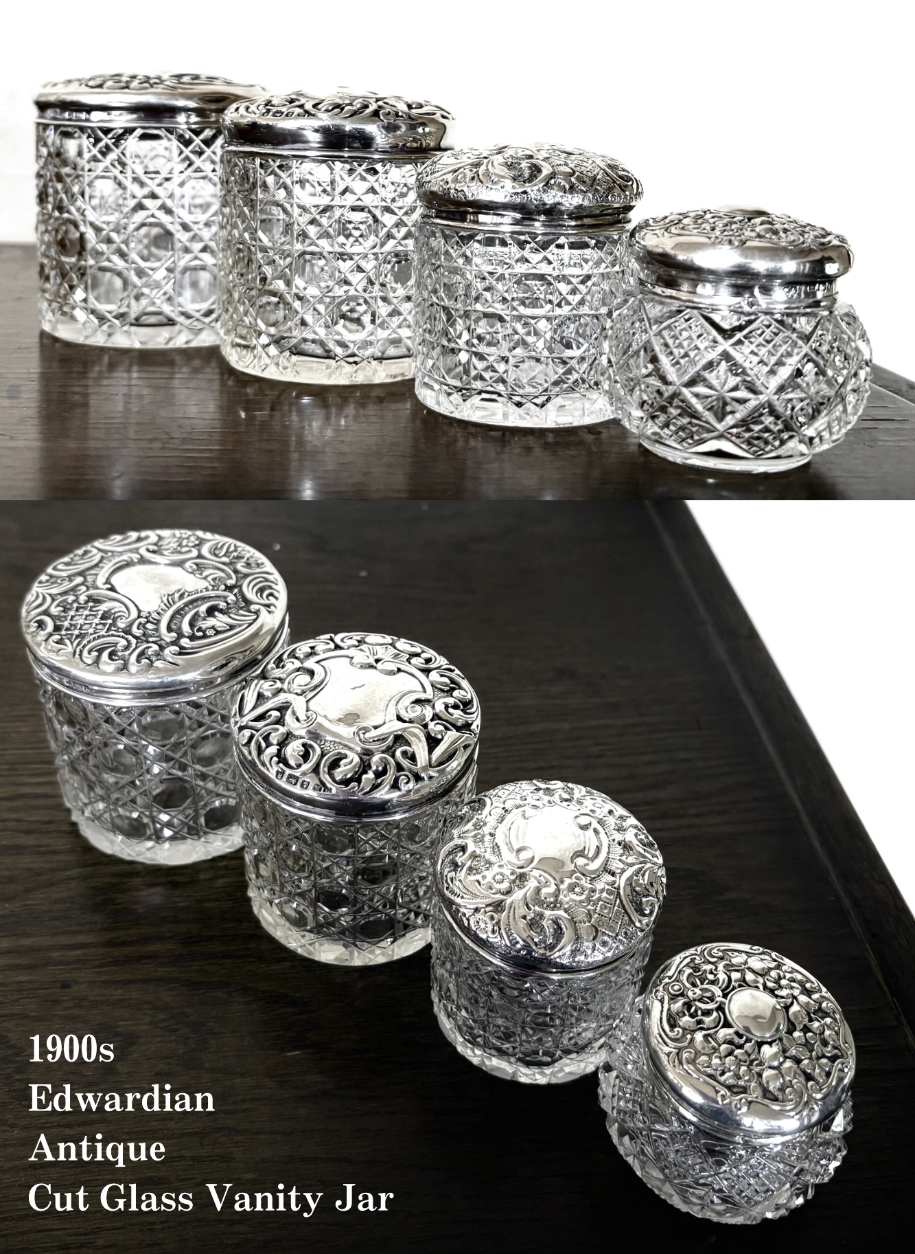 Antique Cut Glass Vanity Jar
