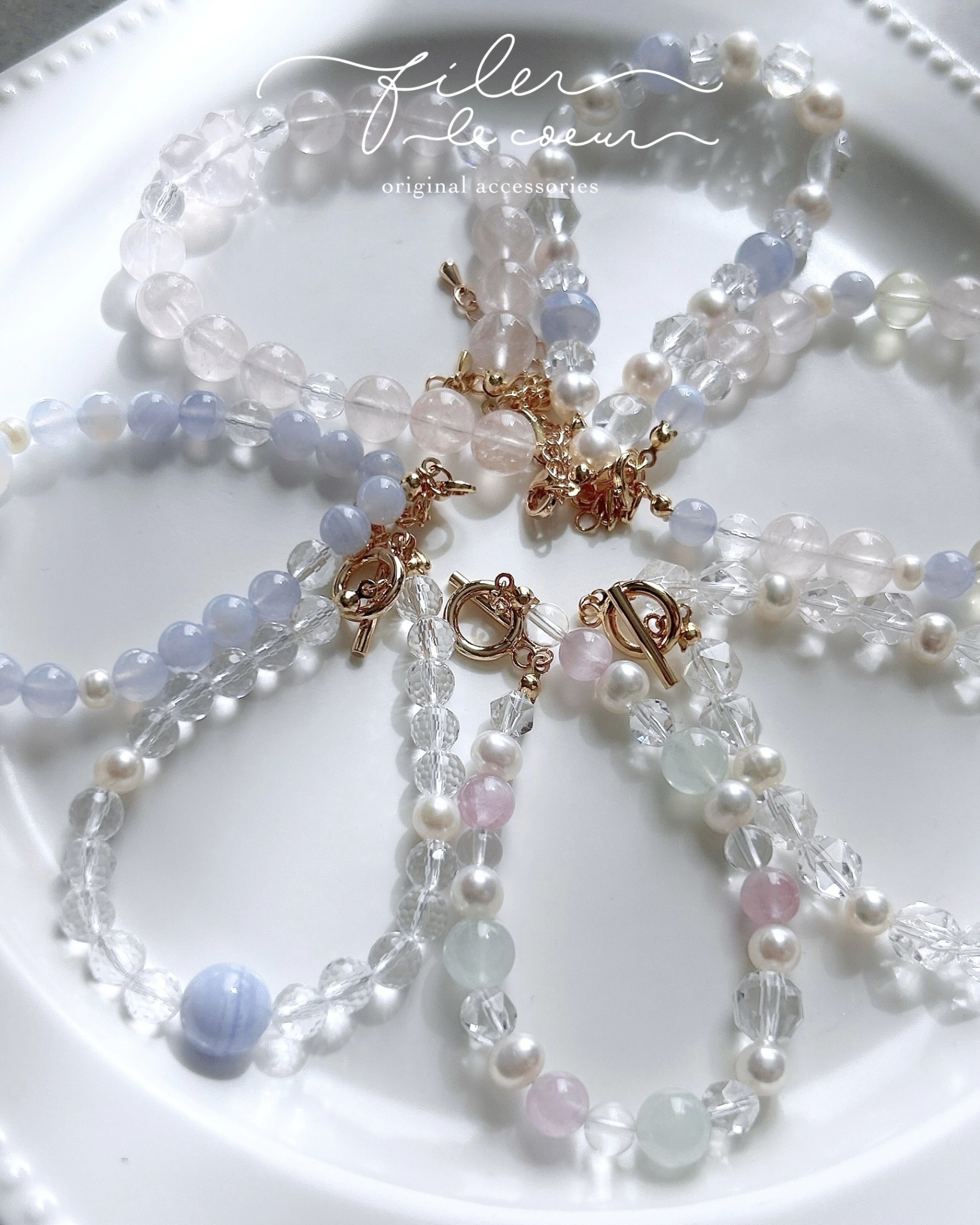 春夏の天然石アクセサリーを販売しますꕤ