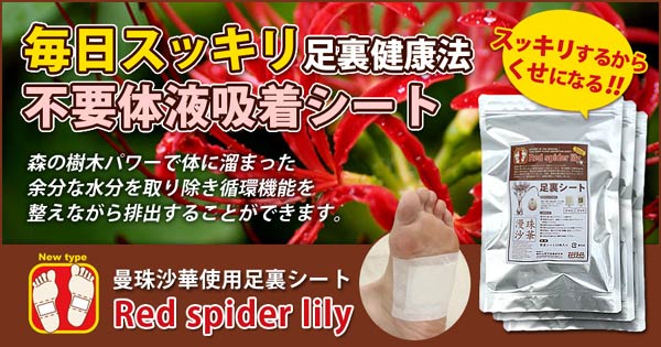 足裏シート彼岸花 曼珠紗華 レッドスパイダーリリーご購入方法 Yakuzen Shopping