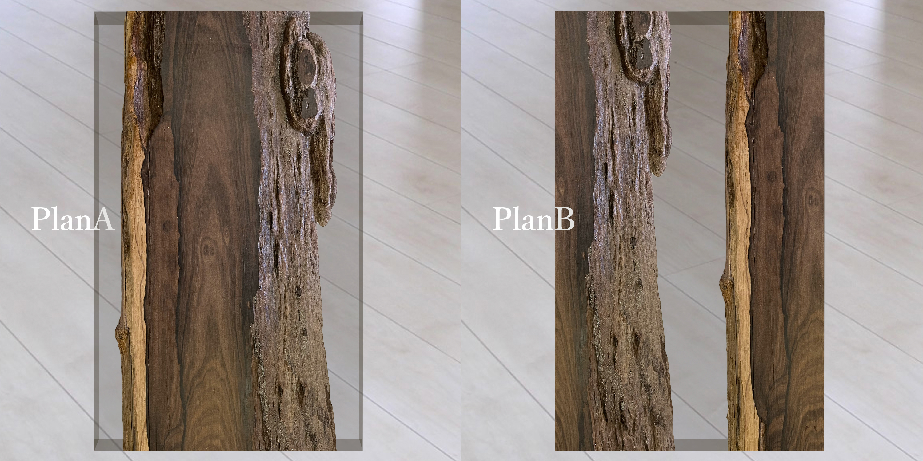 【製作企画】黒柿の木（パーシモン）のレジンテーブル
