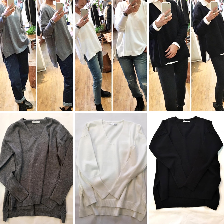 再入荷しました Vネックカシミアタッチ もちもちニット