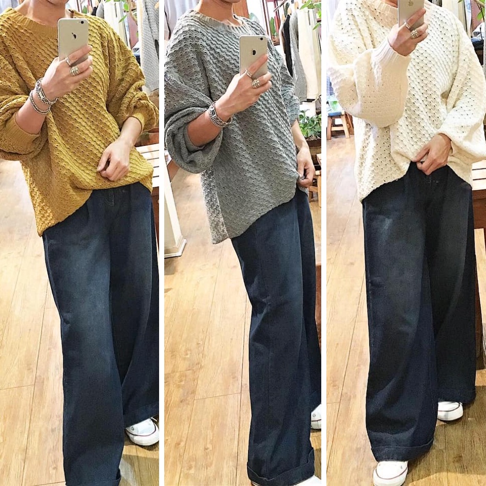 ワッフル ポップコーンニット が入荷しました