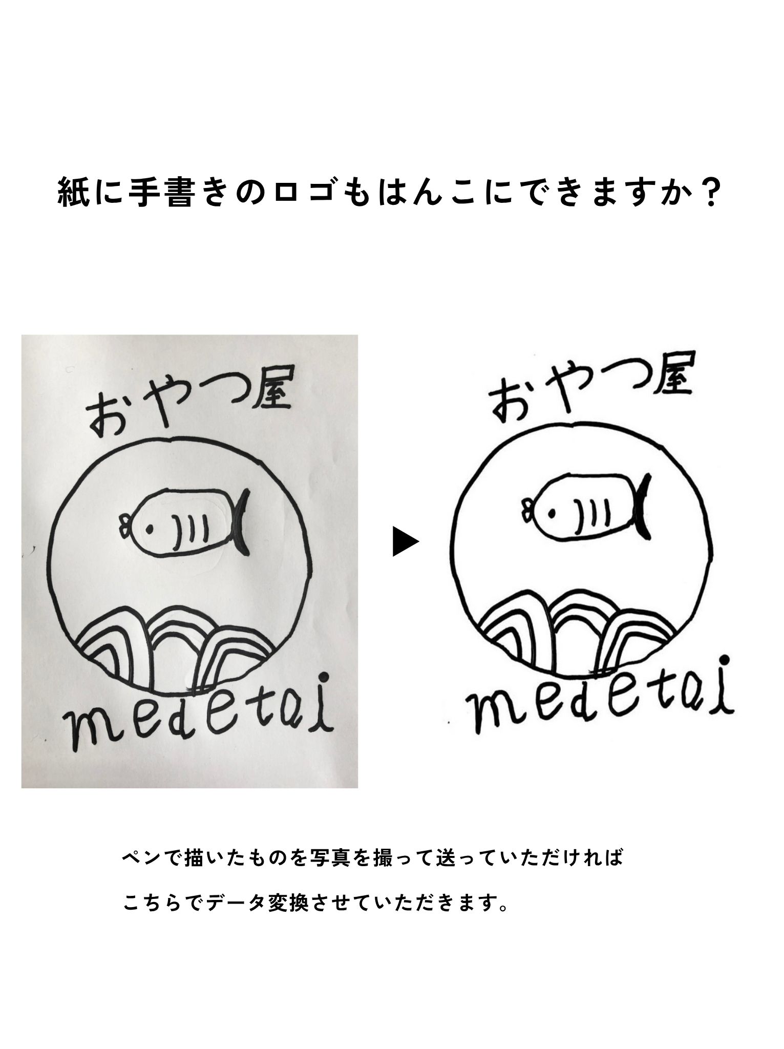 紙に手描きでもはんこにできますか？