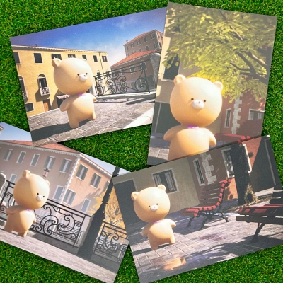 【商品のご紹介】くまさん堂オリジナル☆ CGくまさん旅に出るポストカード4枚セット第1弾～水の都編～