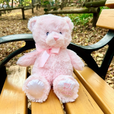 【商品のご紹介】my fist teddy 1歳のお祝いに、初めてのくまさんを。～ピンク～