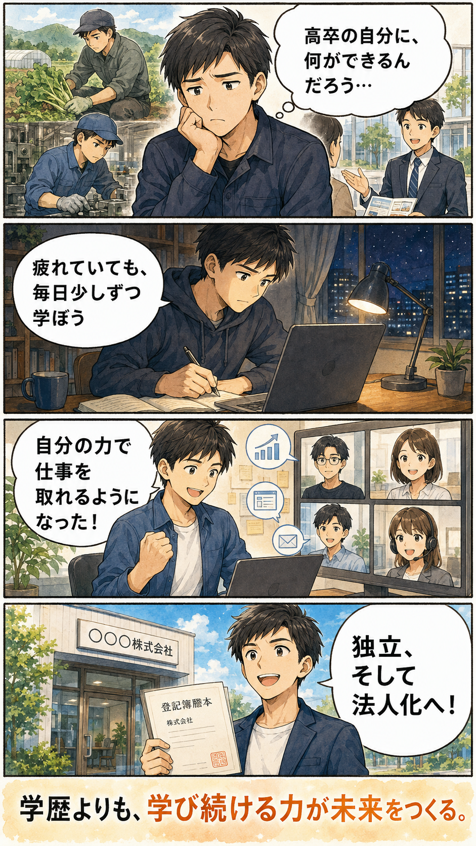 25歳の男性は、高卒という学歴にコンプレックスを抱えていました。