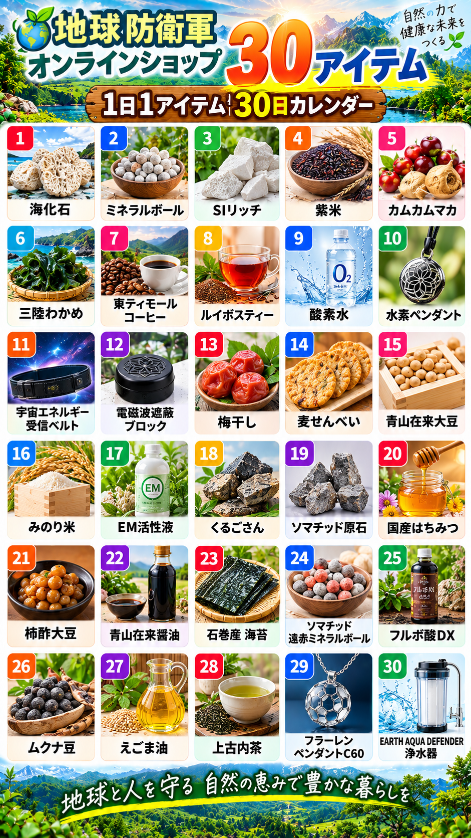 AIで30 アイテムを使い　カレンダーを作ってみた。