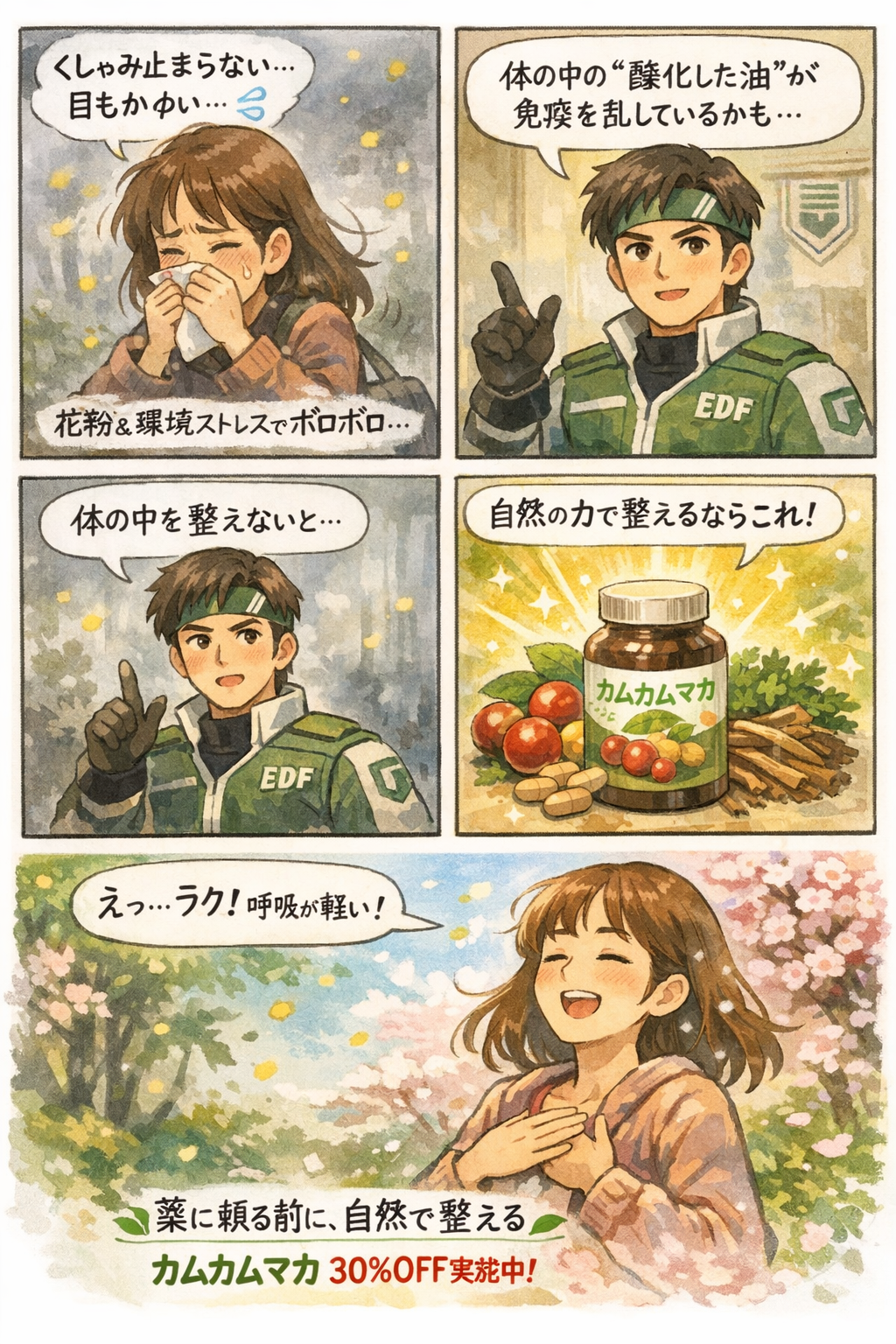 鼻水、くしゃみ、目のかゆみやショボショボ感、さらには咳まで…。 本当にツラい季節です。