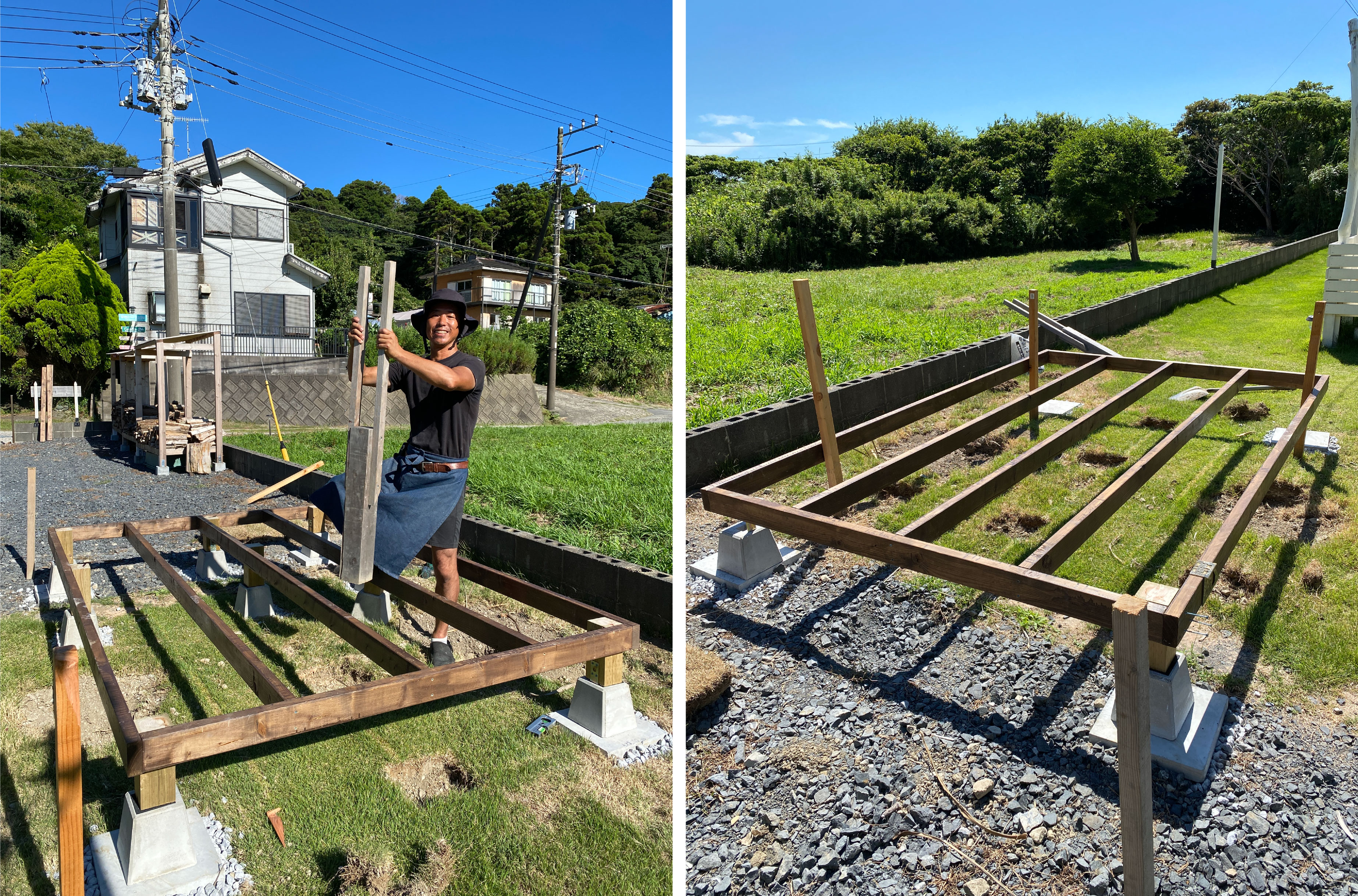 1.5坪のサウナ小屋をDIY 基礎、床制作 ①