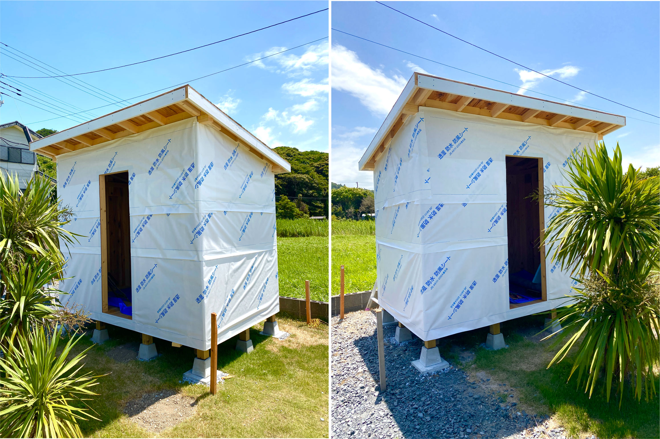 1.5坪のサウナ小屋をDIY 透湿防水シート アスファルトルーフィング貼り ④