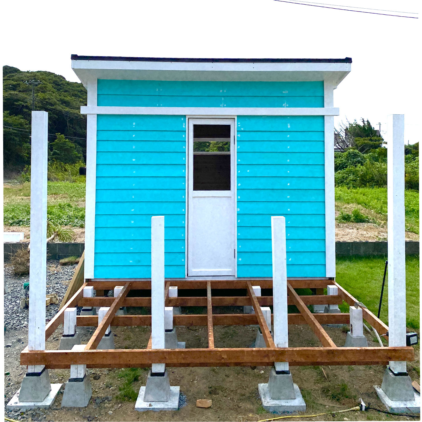 1.5坪のサウナ小屋をDIY　外気浴ができるウッドデッキ&屋根制作　⑩