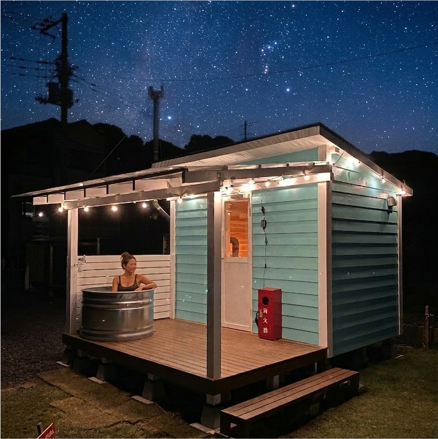 雀島の近くで過ごす。夜空とサウナ、静かな波音に癒される「ウミカグのお宿」