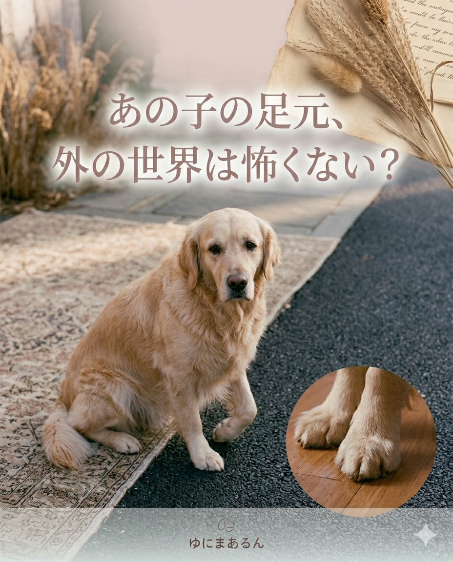 「外の世界の一歩」が、もっと怖くないものに。シニア犬の靴と、災害時の避難も支える安心の魔法。