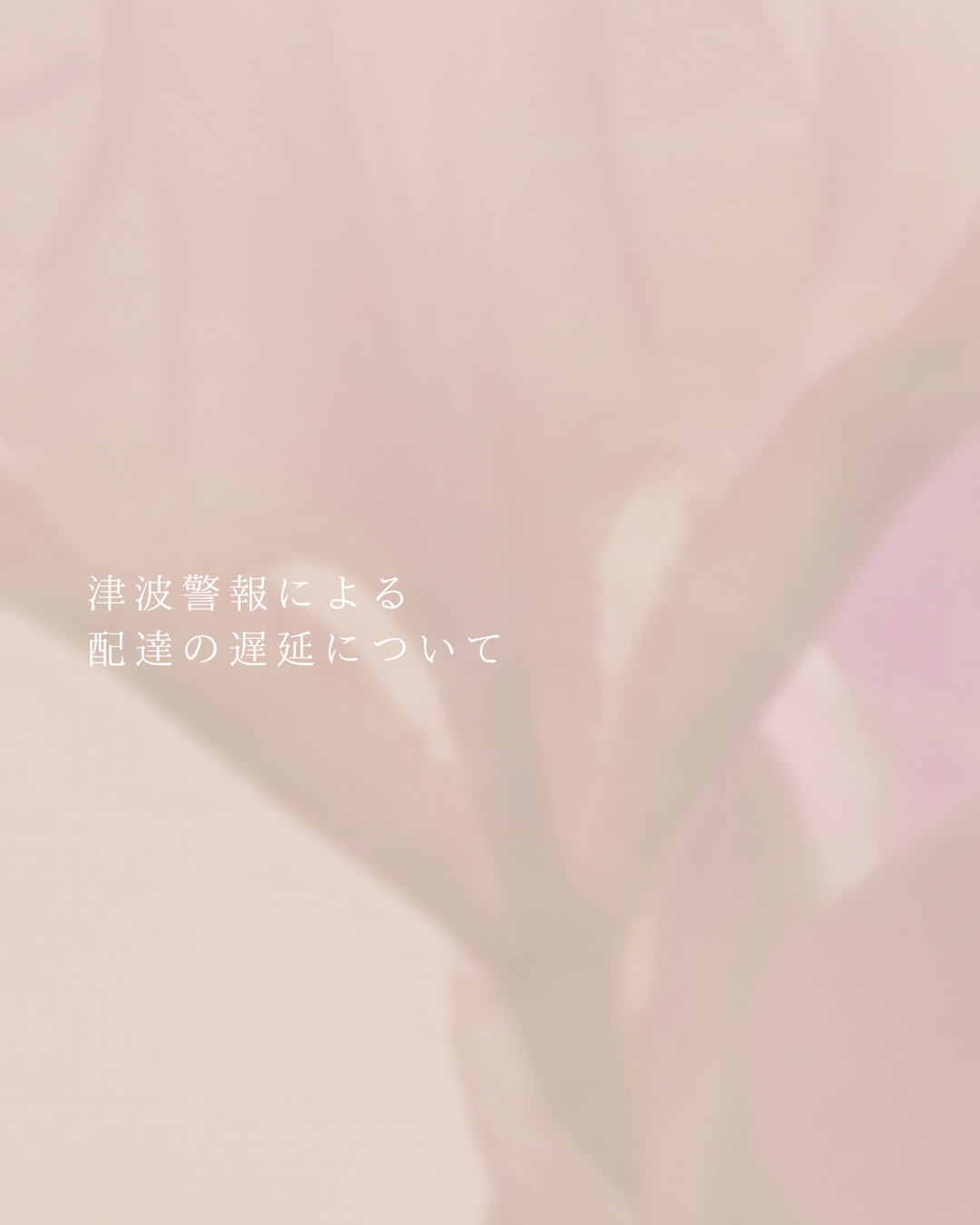 【津波警報による配達の遅延について】