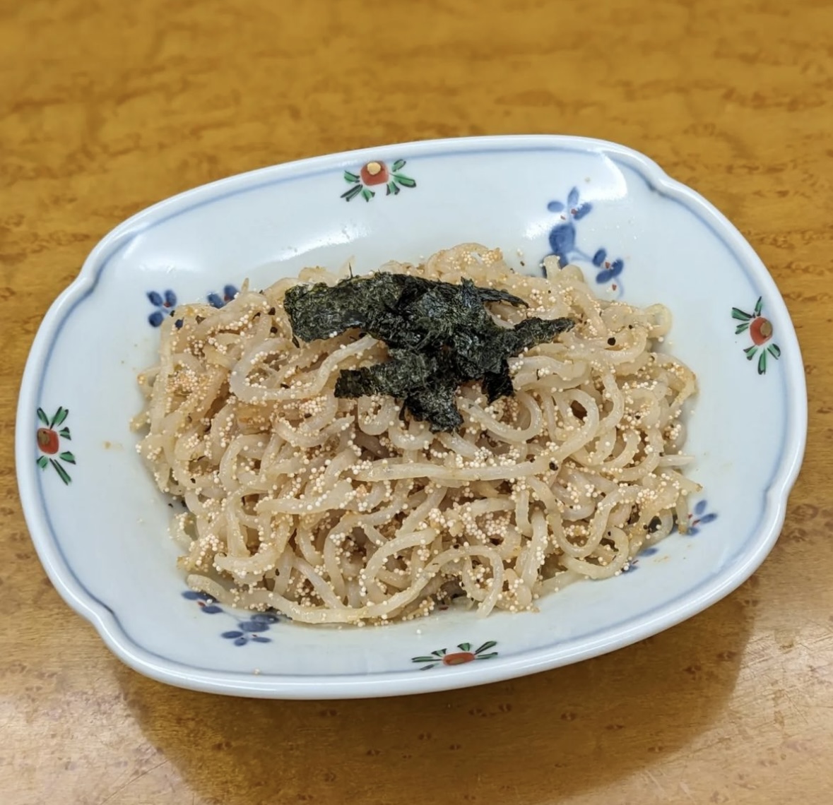 にゃく太郎七変化その14～しらたきの明太子バター炒め