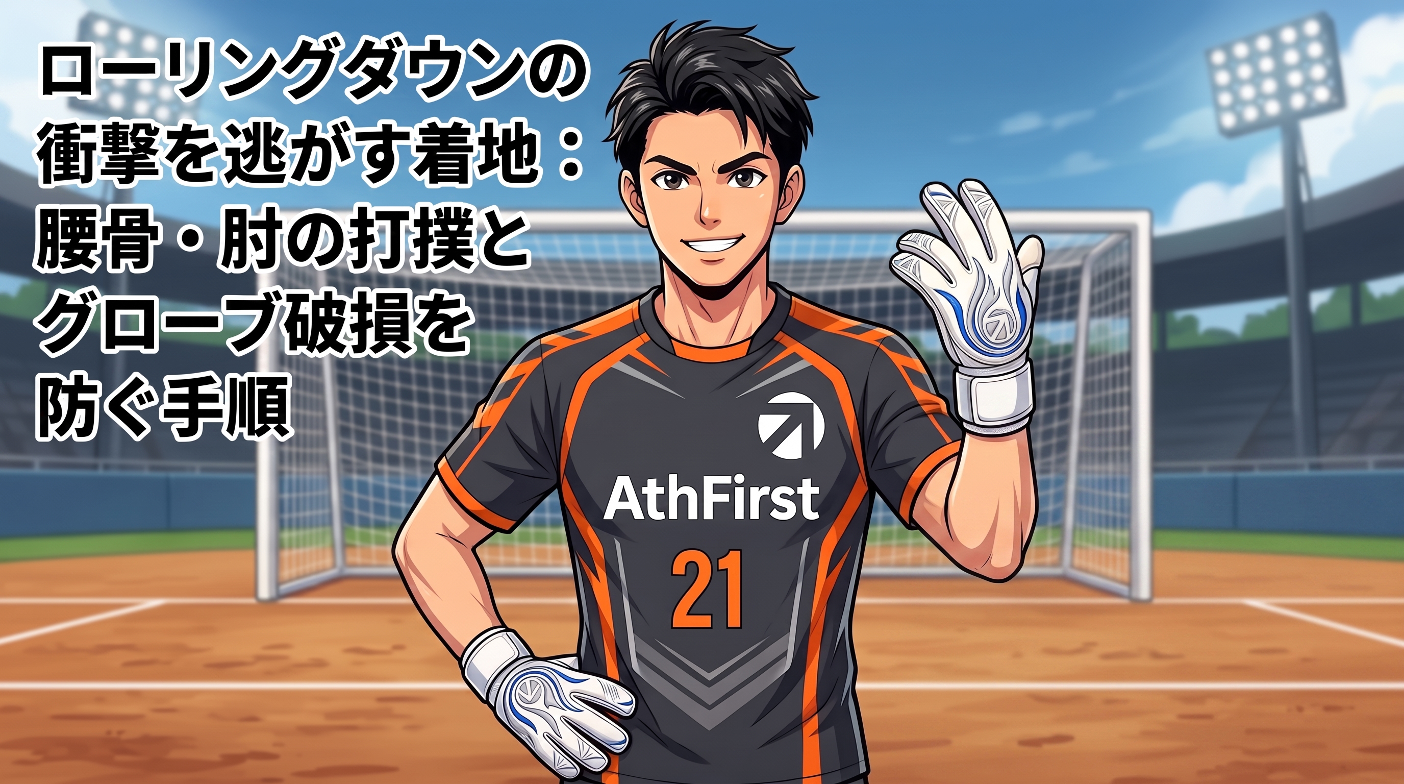 【GK専門解説】痛くないローリングダウンの倒れ方｜腰骨の打撲とパーム破損を防ぐ着地のコツ
