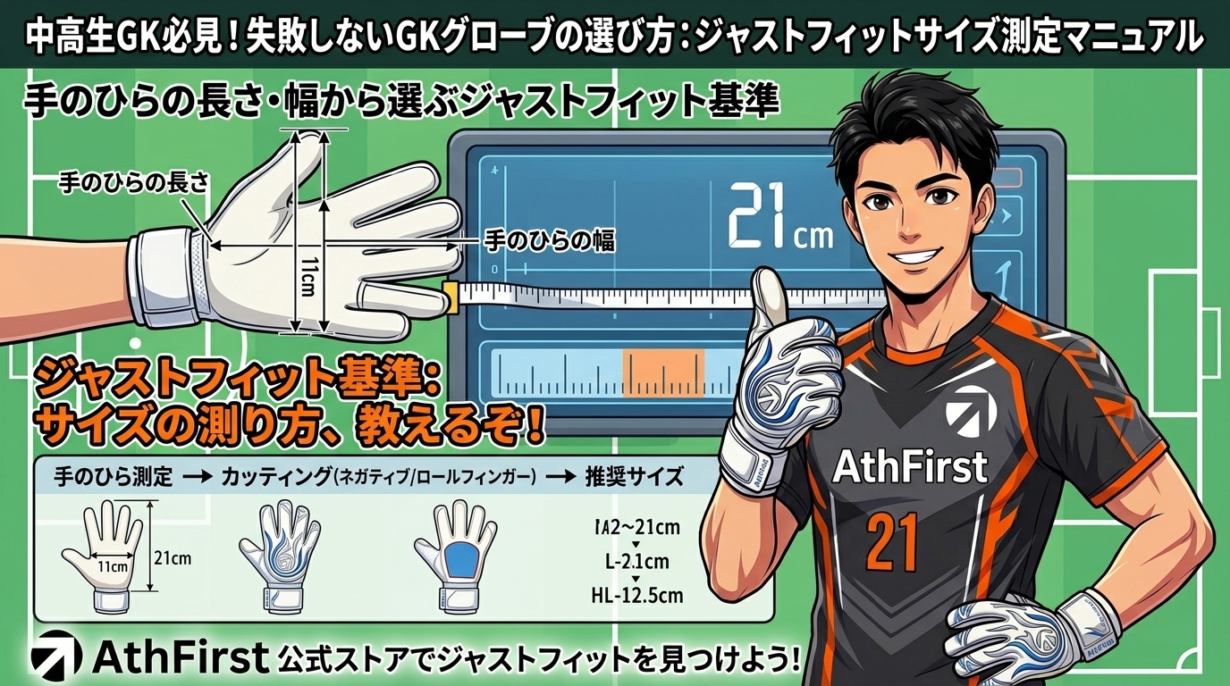 中高生GKの適正サイズ測定マニュアル：手のひらの長さ・幅から選ぶジャストフィット基準