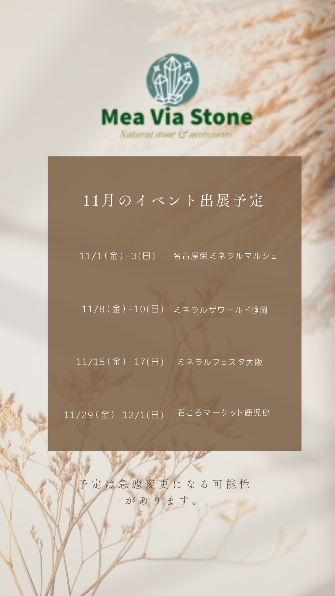 11月のイベント出展情報