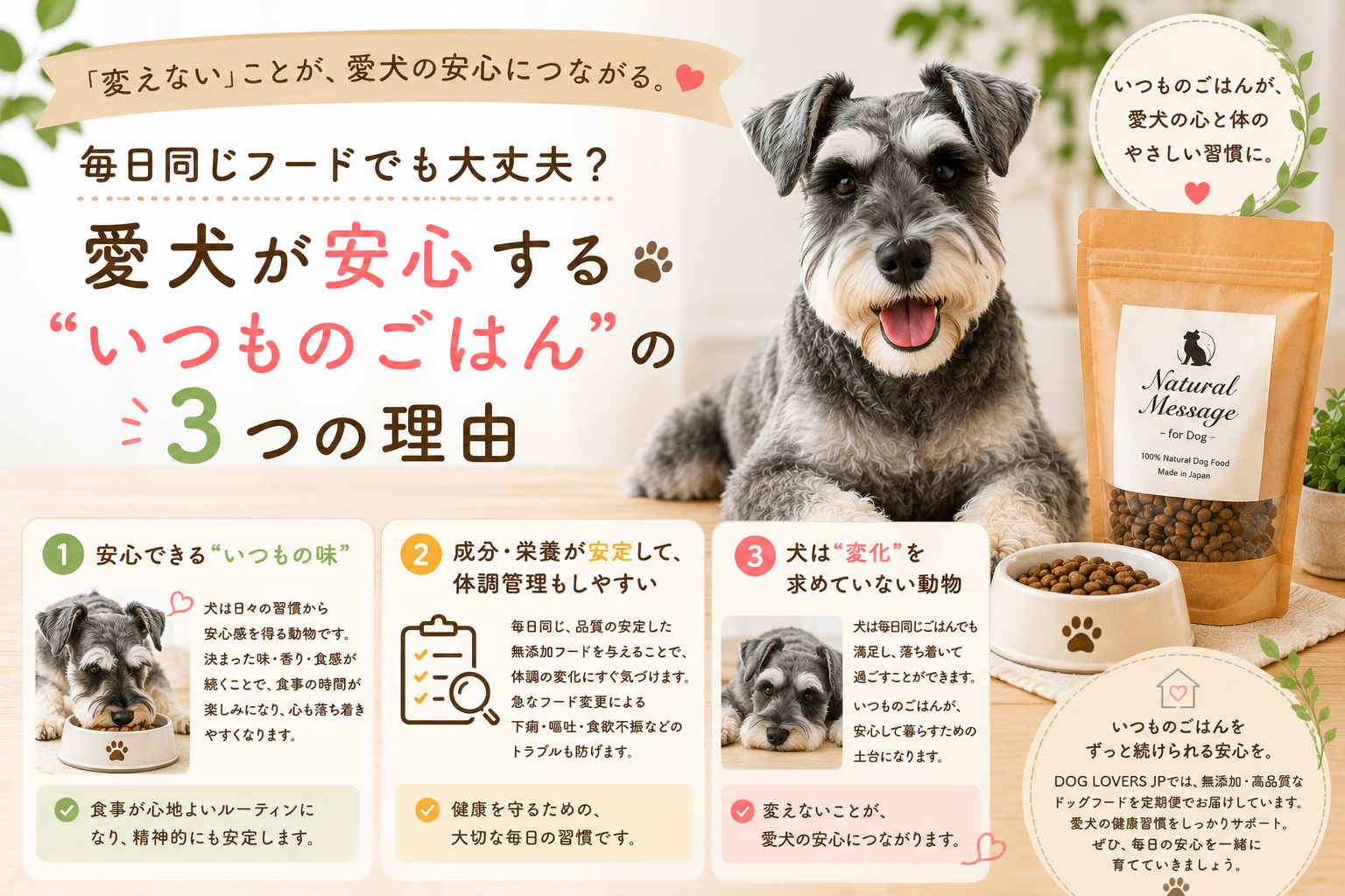 毎日同じフードでも大丈夫？ 愛犬が安心する“いつものごはん”の3つの理由