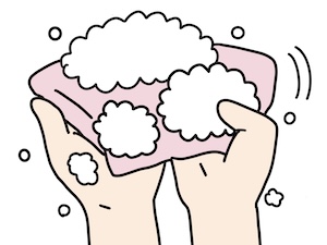 お風呂場のボディタオルの使い方