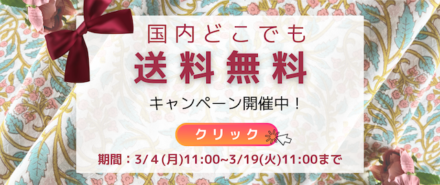 🛍️国内送料無料キャンペーン開催してます！期間限定：3/4(月)11:00〜
