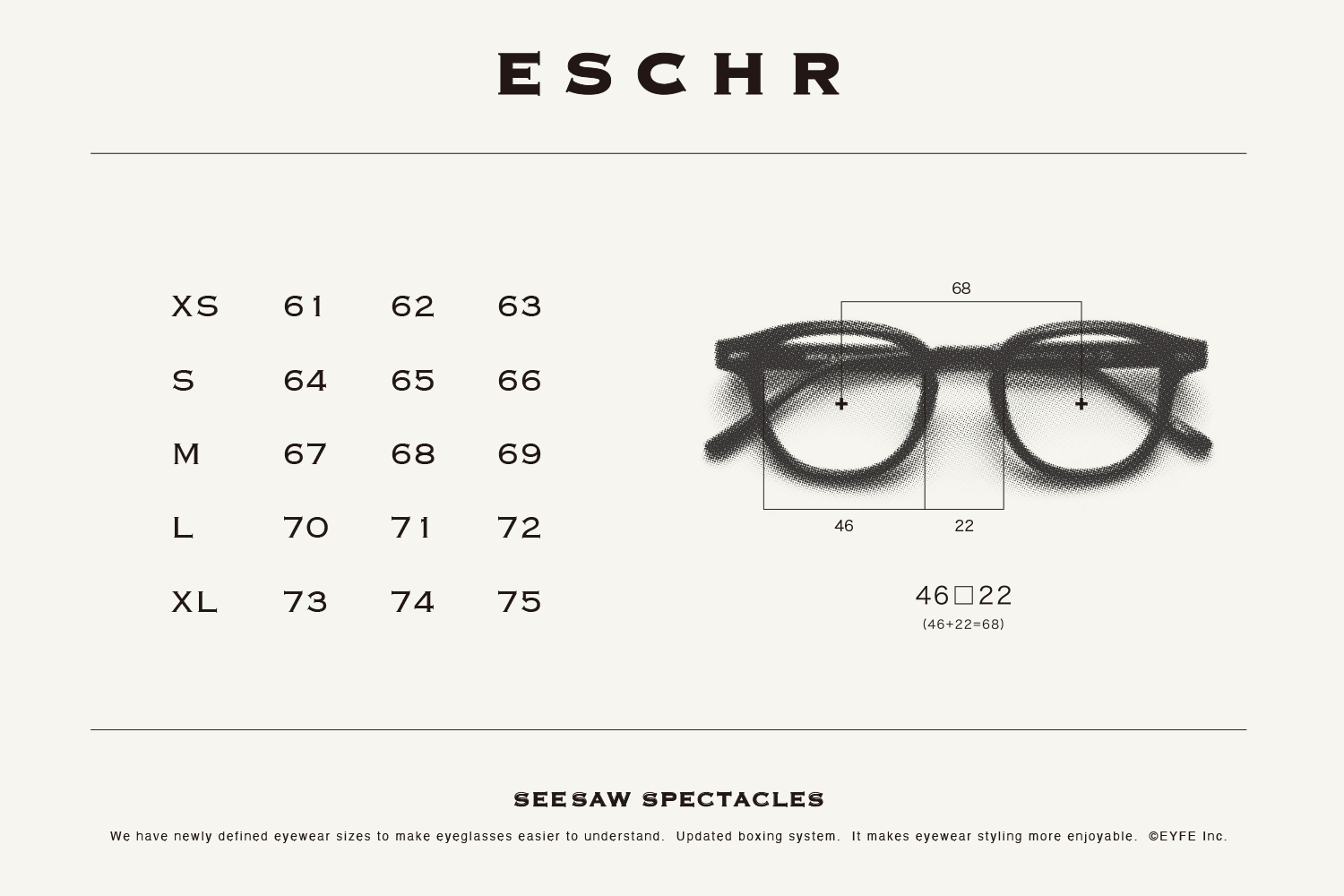 【ESCHR 3/3】メガネサイズを新しく定義しました