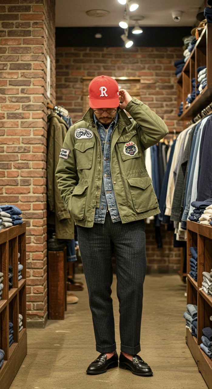 ミリタリージャケットをワッペンカスタム