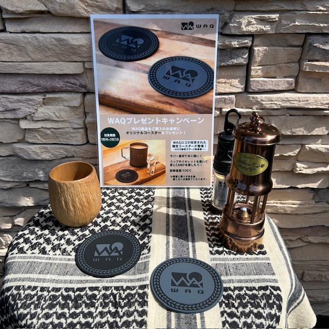 【実店舗限定】<WAQ>［オリジナルコースター］プレゼントキャンペーンを4日 より^ ^ 🎁❗️